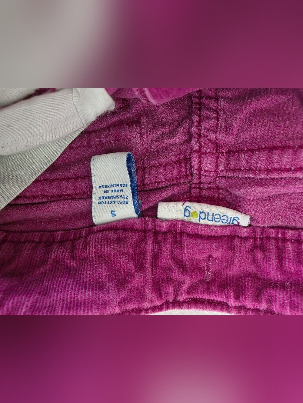 Greendog Magenta Corduroy Kids Bottoms - Size 5